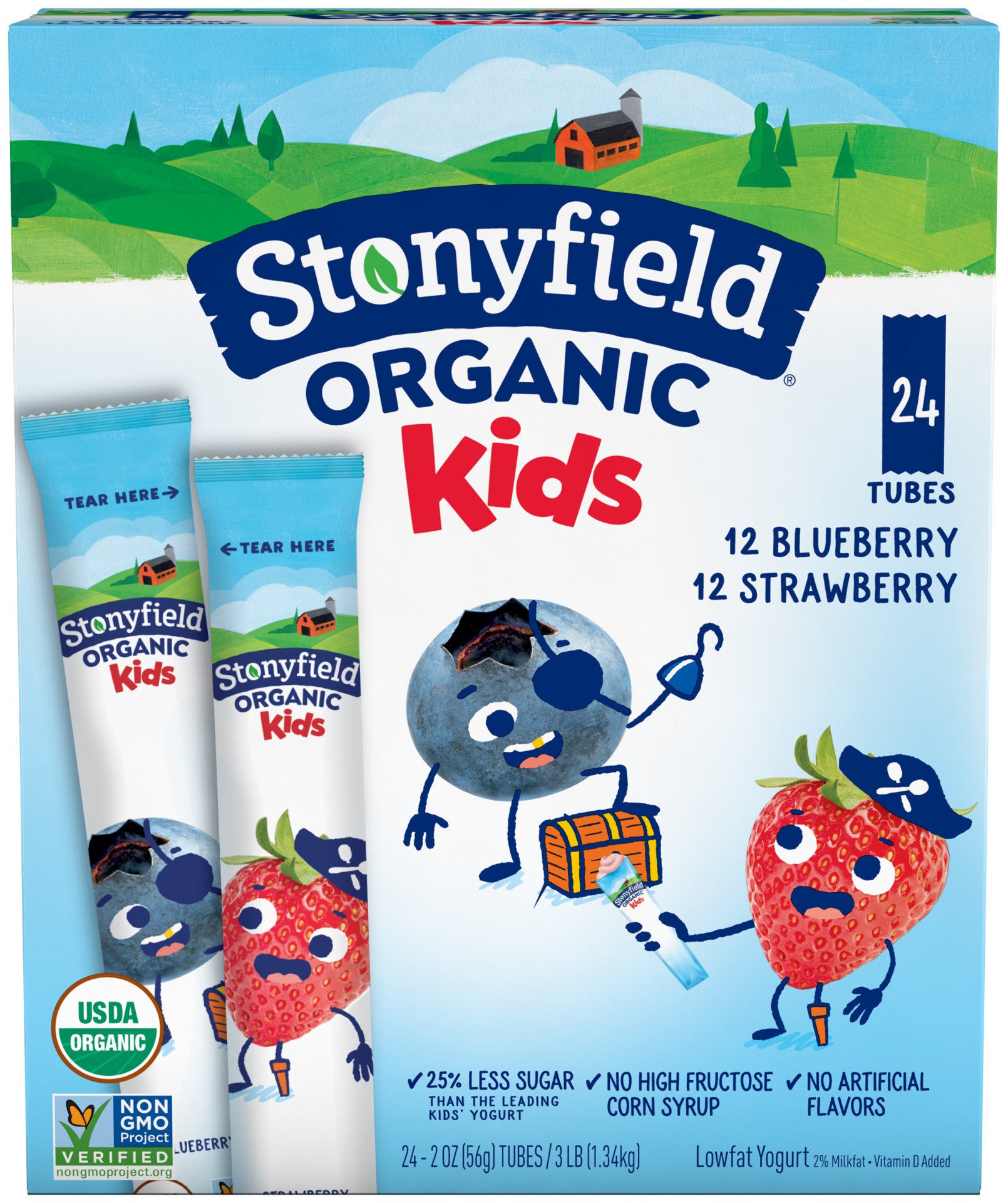 slide 1 of 5, Stonyfield Yokids Organic Squeezers, 