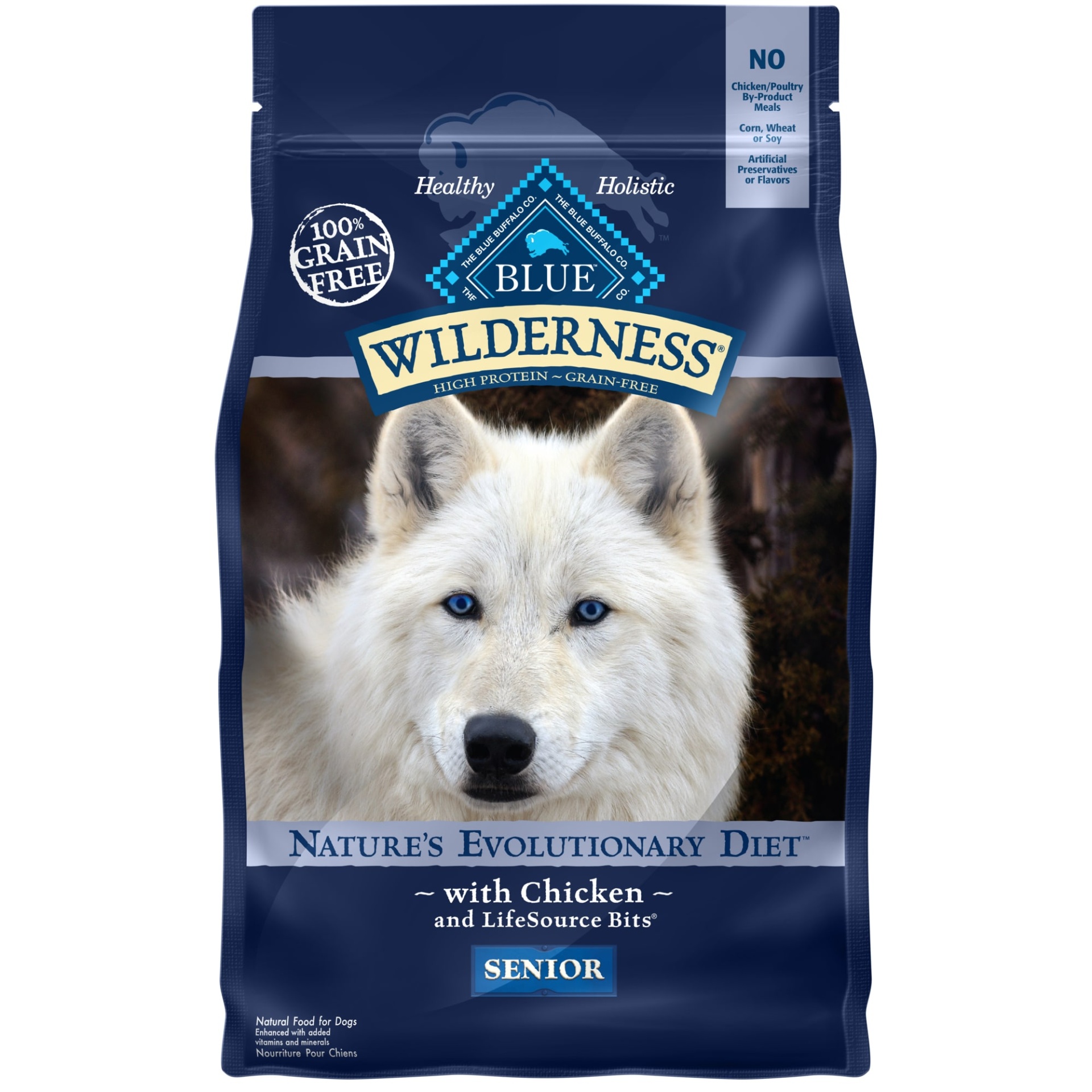 slide 1 of 1, Blue Buffalo Blue Wilderness Chicken Senior Dry Dog Food, 4.5 lb