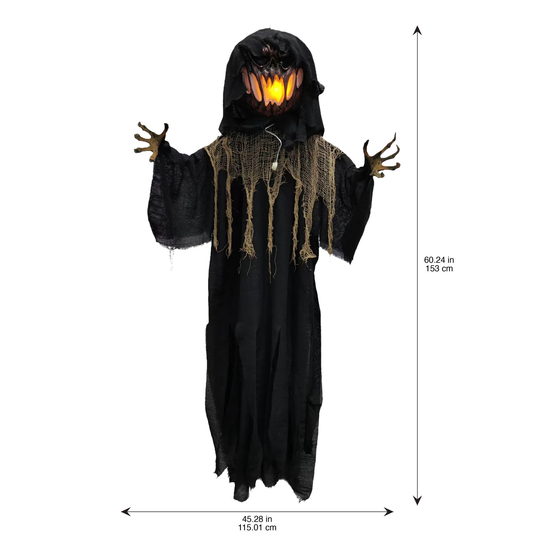 slide 2 of 3, 5ft. Animated Pumpkin Reaper By Ashland, 5 ft