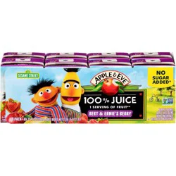 Apple & Eve No Sugar Added Sesame Street Bert & Ernie's Berry Juice, 8 - 4.23 fl oz Boxes