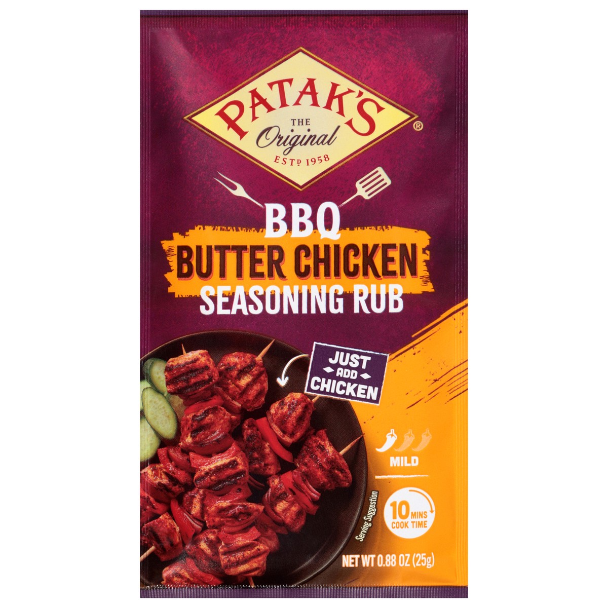 slide 1 of 13, Patak's Mild BBQ Butter Chicken Seasoning Rub - 0.88 oz, 0.88 oz