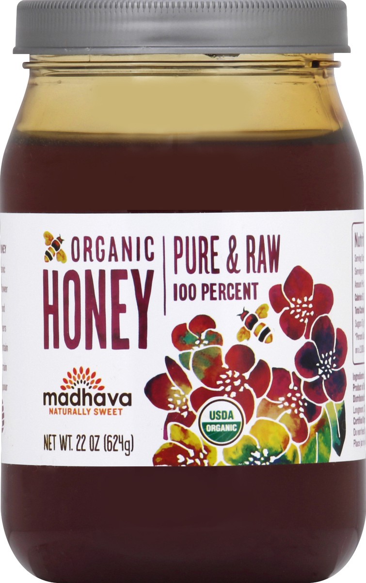 slide 2 of 2, Madhava Organic Honey, 22 oz