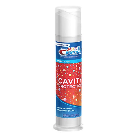 slide 1 of 1, Crest Kids Toothpaste Cavity Protection Sparkle Fun Flavor Pump, 4.2 oz
