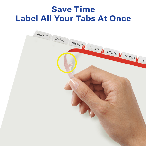 slide 6 of 6, Avery 8-Tab Print & Apply Clear Label Dividers, 5 ct