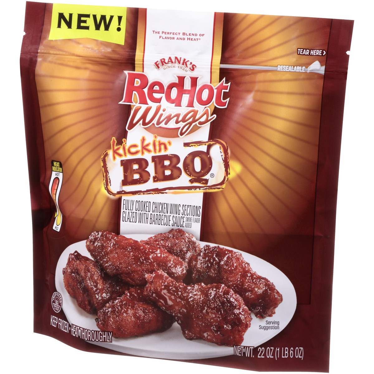 slide 8 of 8, Frank's RedHot  Frozen Chicken Wings - BBQ, 22 oz