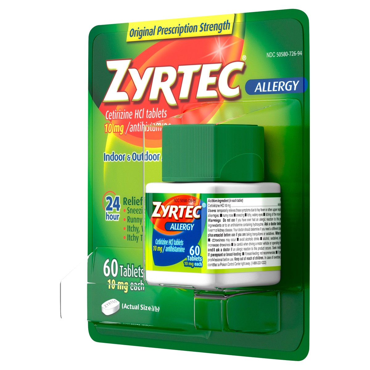 slide 6 of 9, Zyrtec Allergy Tablets, 60 ct
