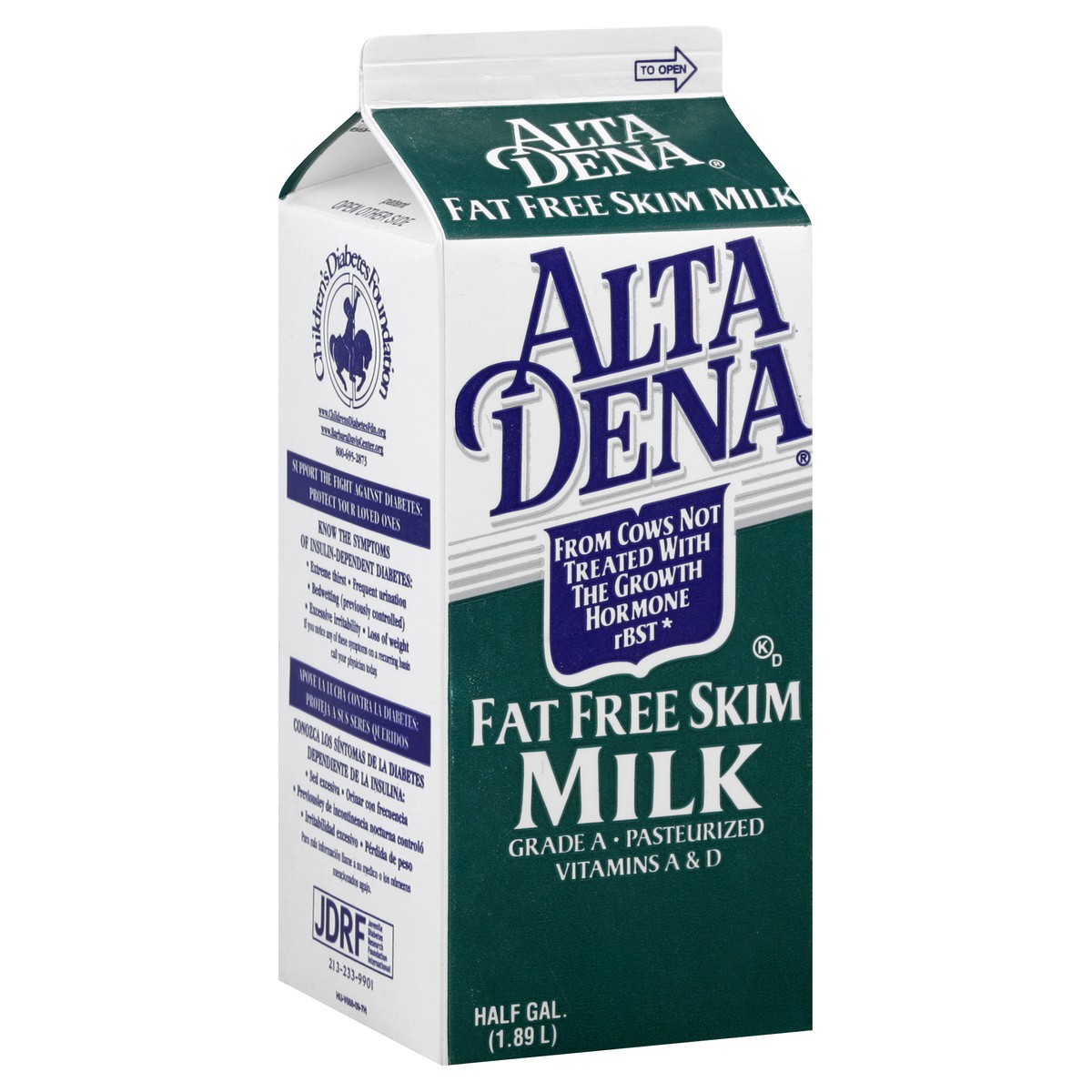 slide 5 of 6, Alta Dena Milk 0.5 gl, 1/2 gal