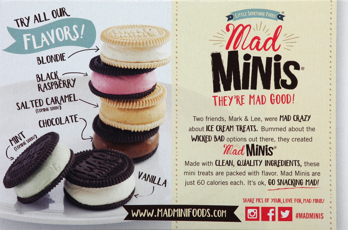 slide 5 of 9, Little Something Foods Mad Minis 12 Pack Vanilla Ice Cream Cookie Sandwiches 12 ea, 12 ct