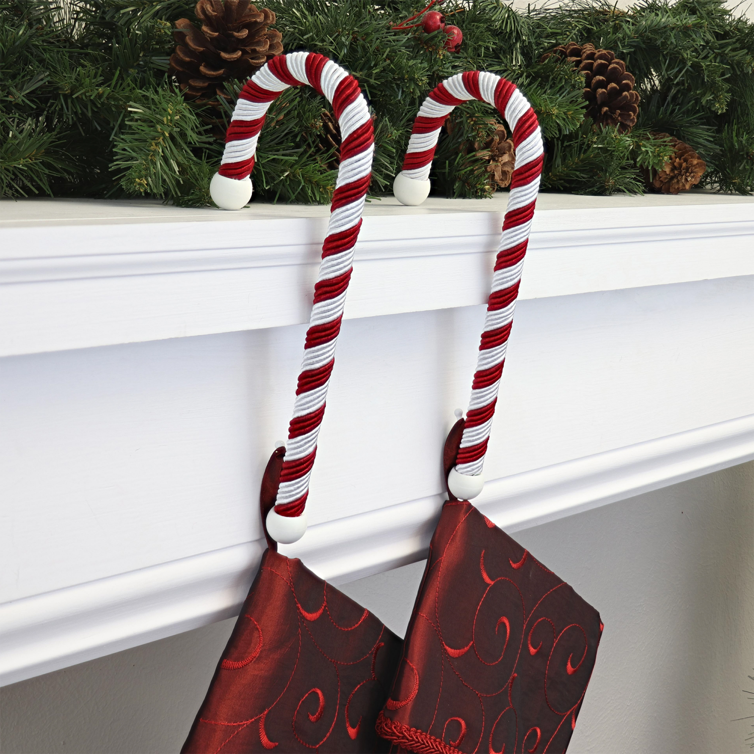 slide 2 of 2, Candy Cane Stocking Holder, 2 ct