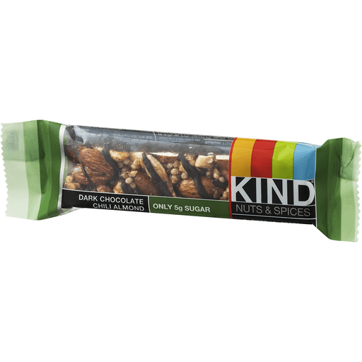 slide 3 of 9, KIND Dark Chocolate Chili Almond Nuts & Spices Bar, 1.4 oz