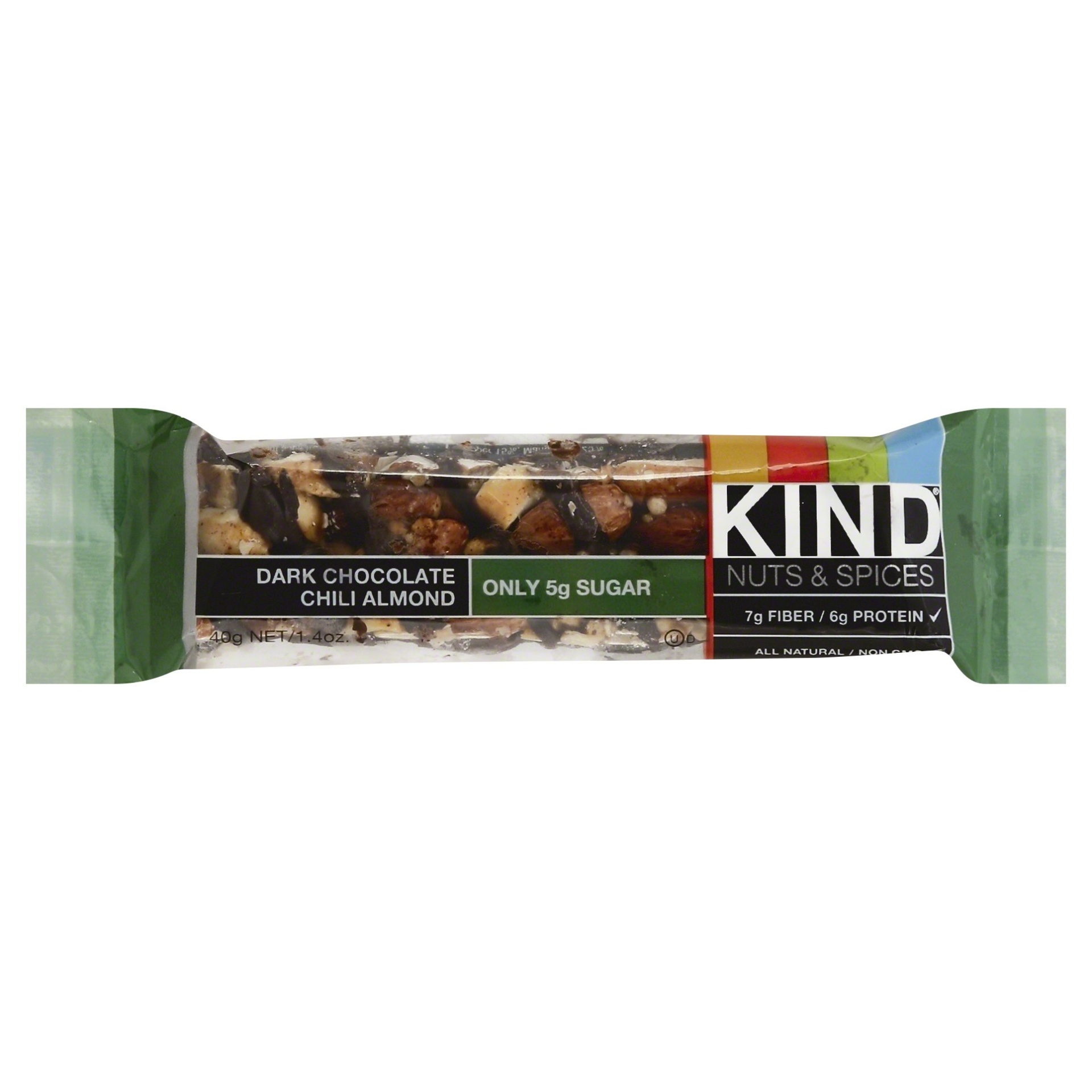 slide 1 of 9, KIND Dark Chocolate Chili Almond Nuts & Spices Bar, 1.4 oz