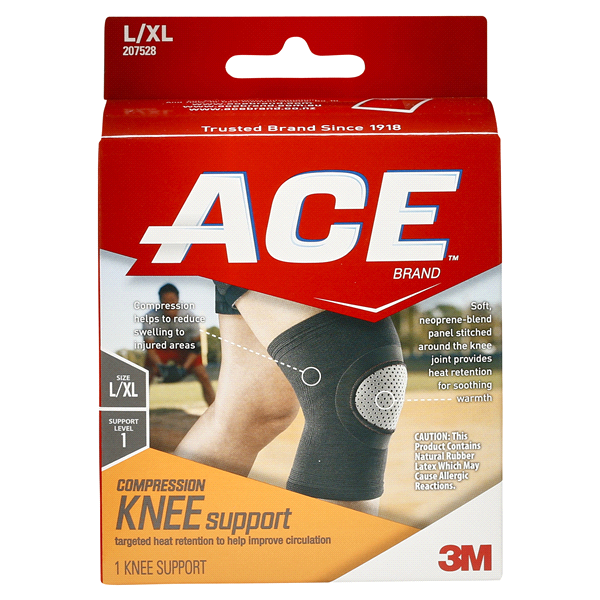 slide 1 of 1, ACE Large/Extra Large Elasto Preene Knee Support, LG/XL