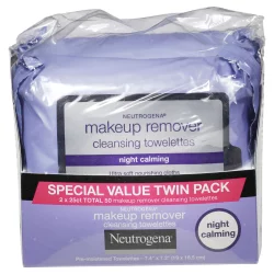 Neutrogena Makeup Remover Cleansing Towelettes, Night Calming, Twin Pack