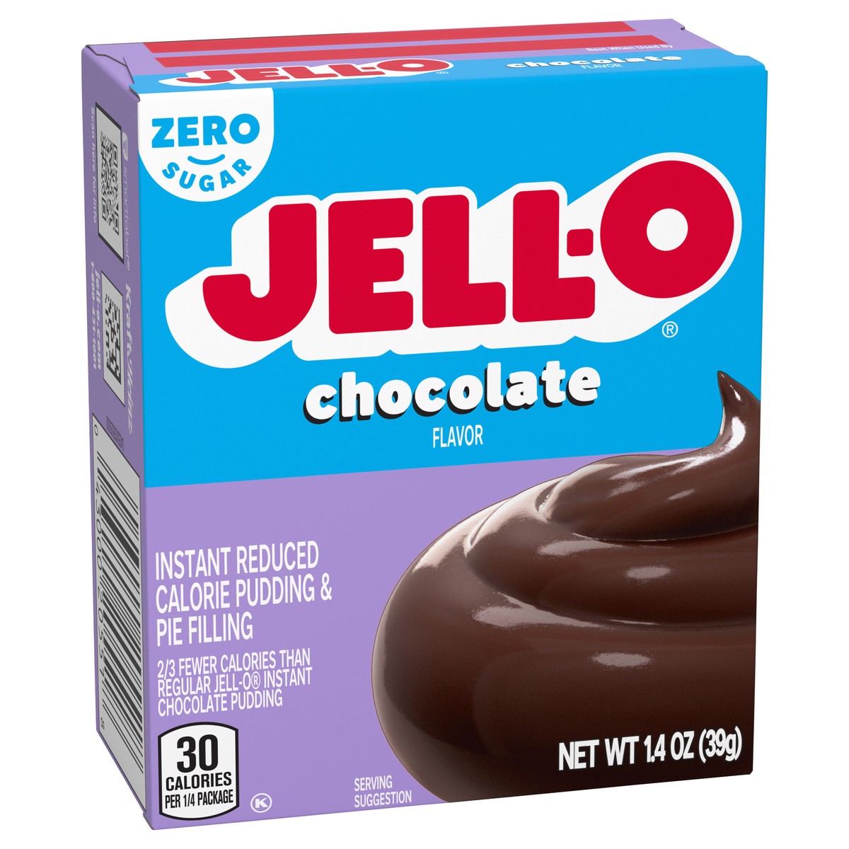 slide 6 of 9, Jell-O Chocolate Flavor Zero Sugar Instant Reduced Calorie Pudding & Pie Filling Mix, 1.4 oz Box, 1.4 oz