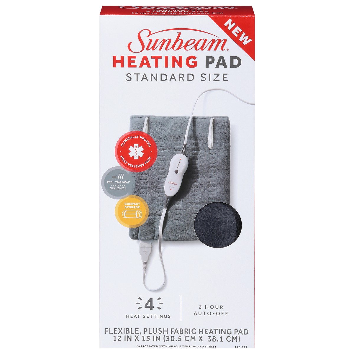 slide 8 of 15, Sunbeam Standard Size Heating Pad Standard Size 1 ea, 1 ct