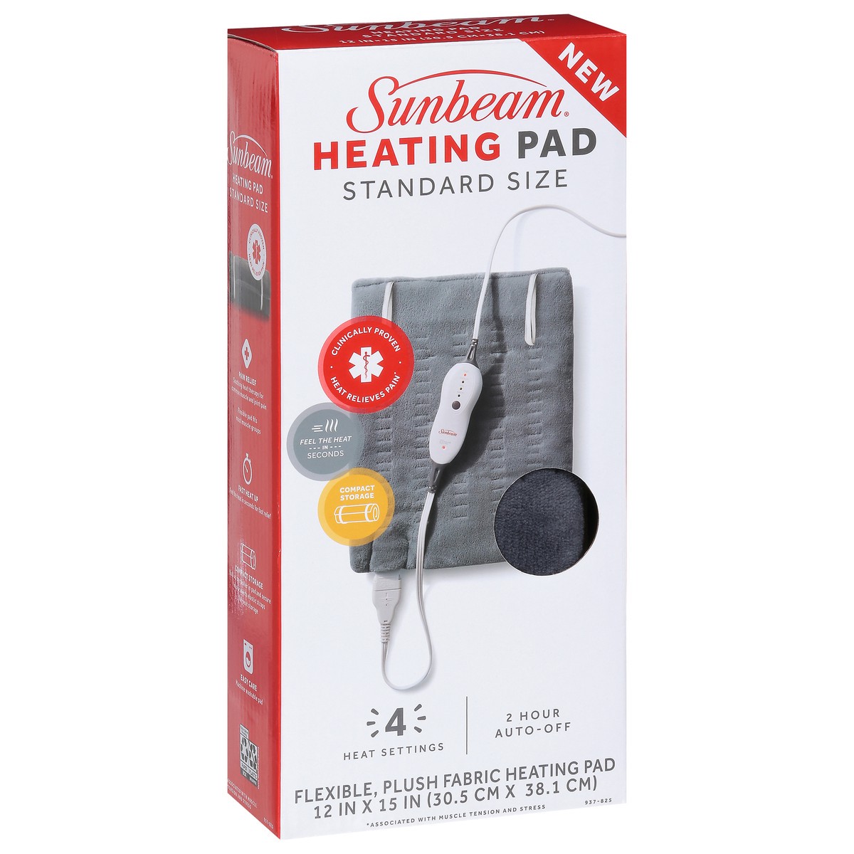 slide 3 of 15, Sunbeam Standard Size Heating Pad Standard Size 1 ea, 1 ct