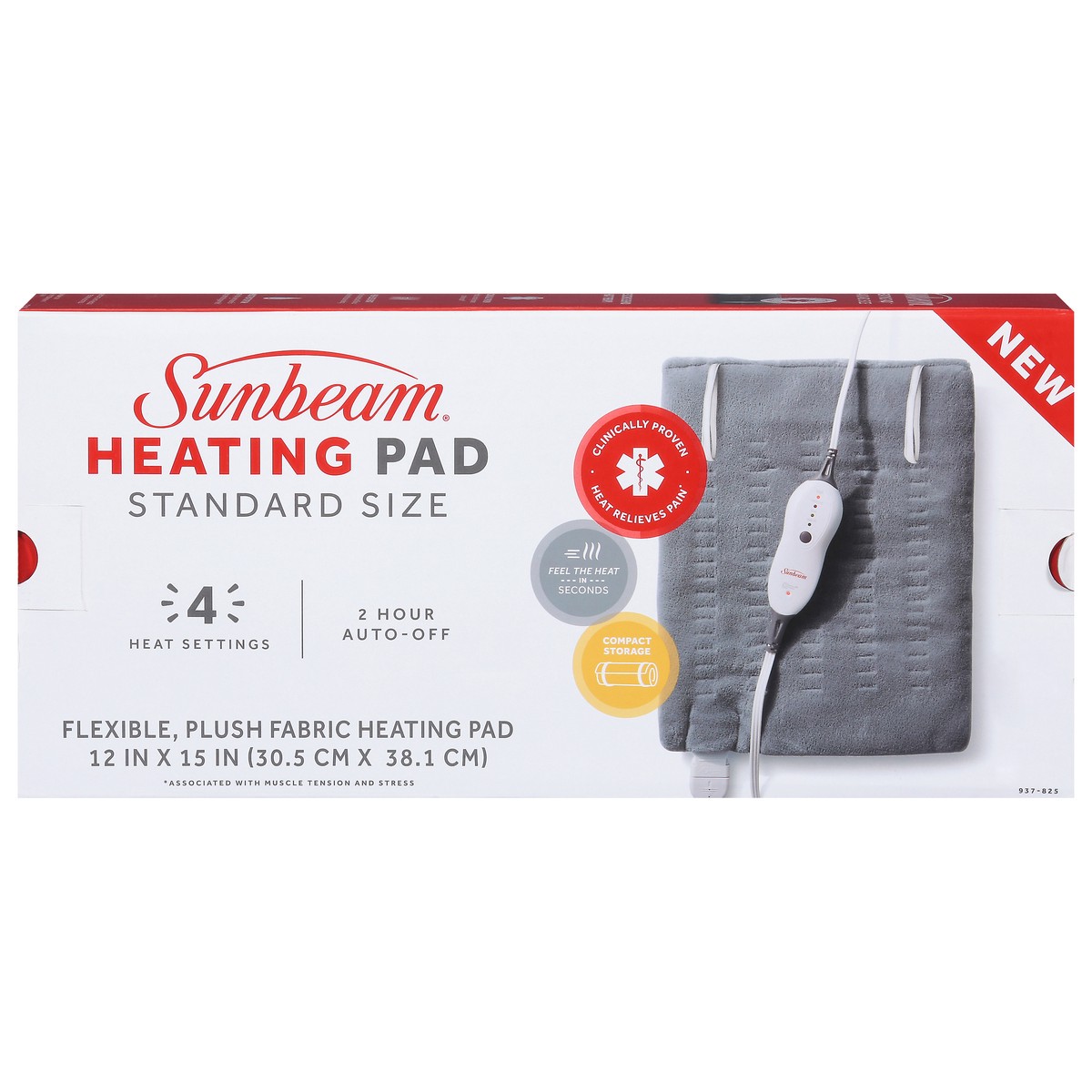 slide 7 of 15, Sunbeam Standard Size Heating Pad Standard Size 1 ea, 1 ct