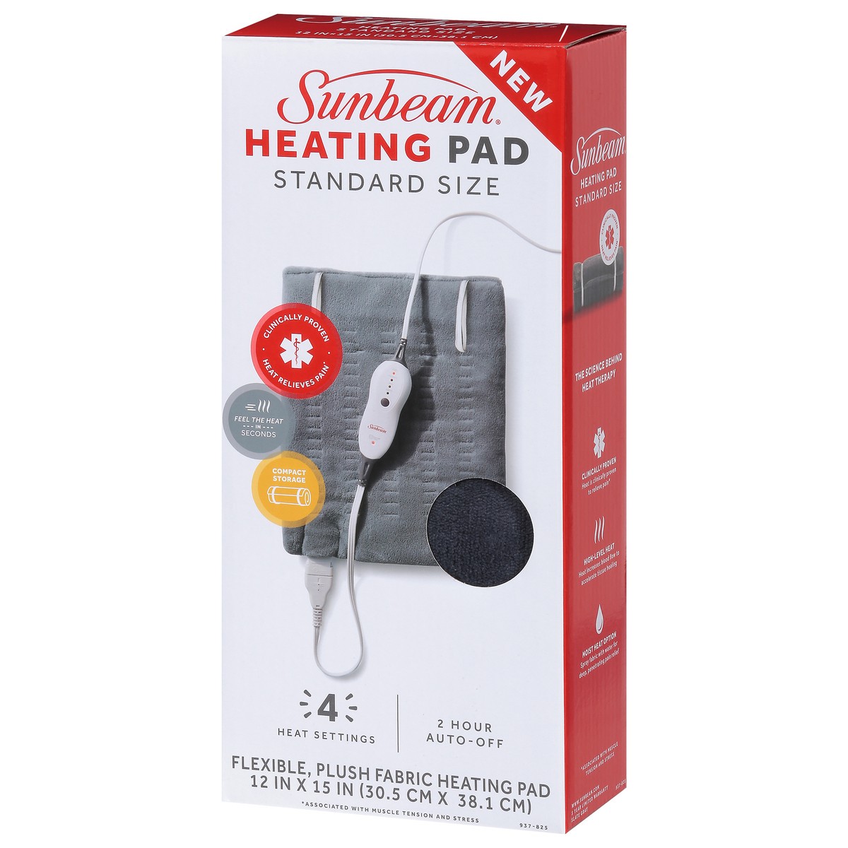 slide 5 of 15, Sunbeam Standard Size Heating Pad Standard Size 1 ea, 1 ct