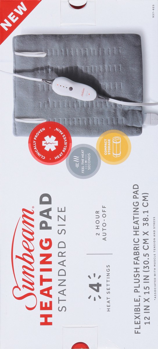 slide 4 of 15, Sunbeam Standard Size Heating Pad Standard Size 1 ea, 1 ct
