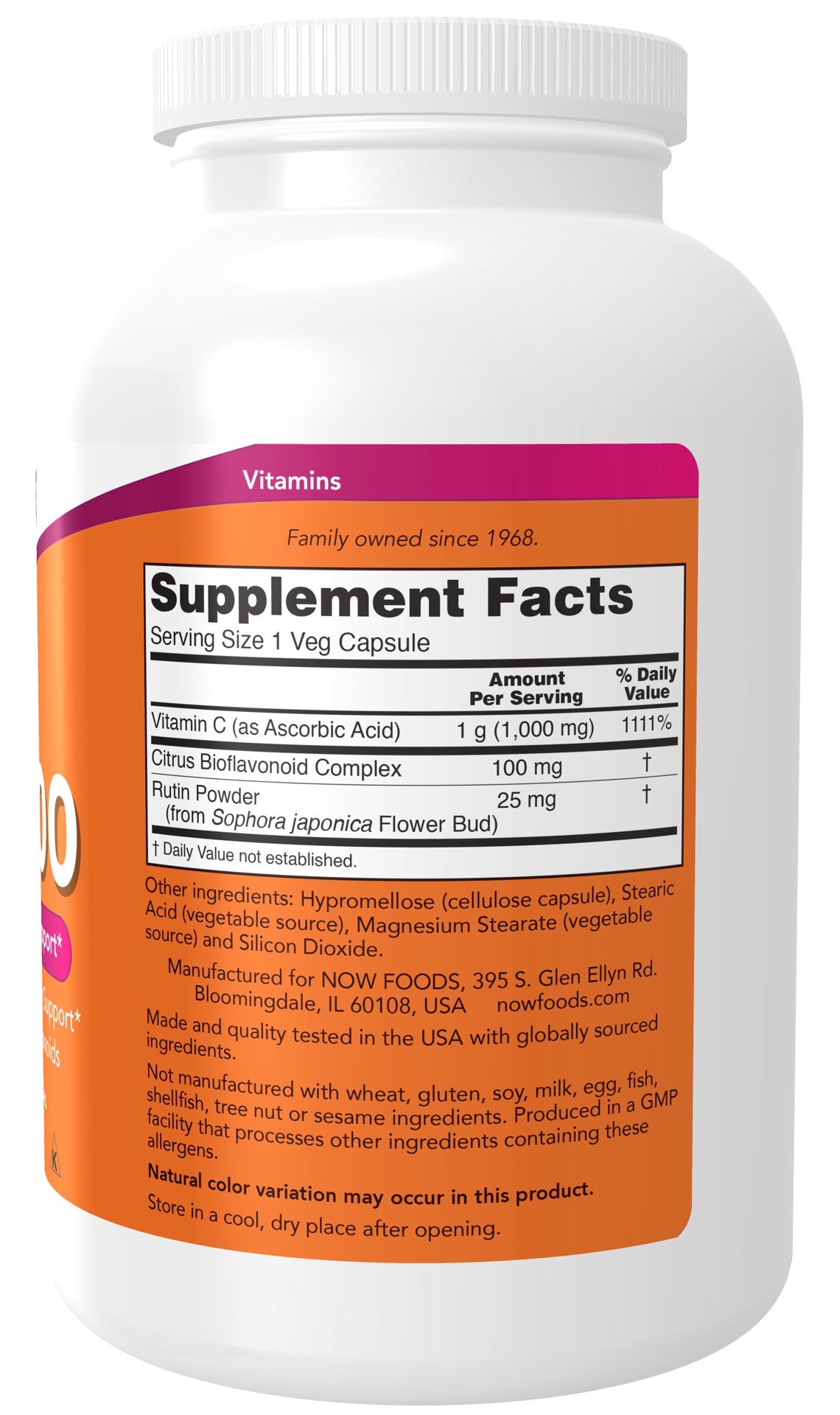 slide 4 of 4, NOW Vitamin C-1000 - 500 Veg Capsules, 500 ct