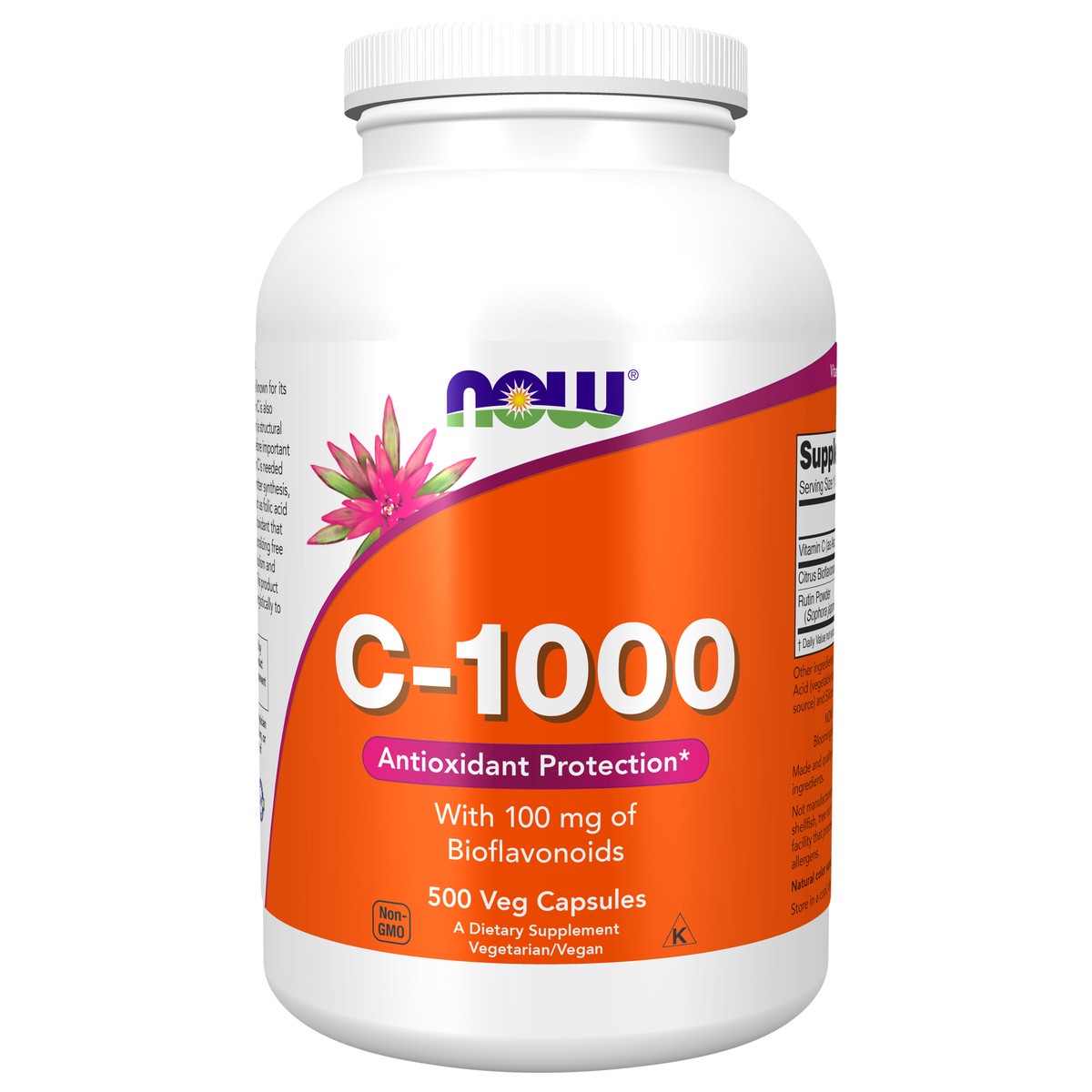 slide 1 of 4, NOW Vitamin C-1000 - 500 Veg Capsules, 500 ct