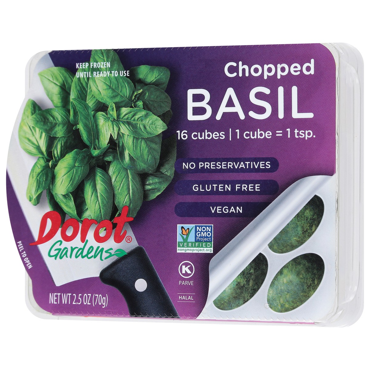 slide 3 of 9, Dorot Gardens Chopped Basil 16 ea, 16 ct