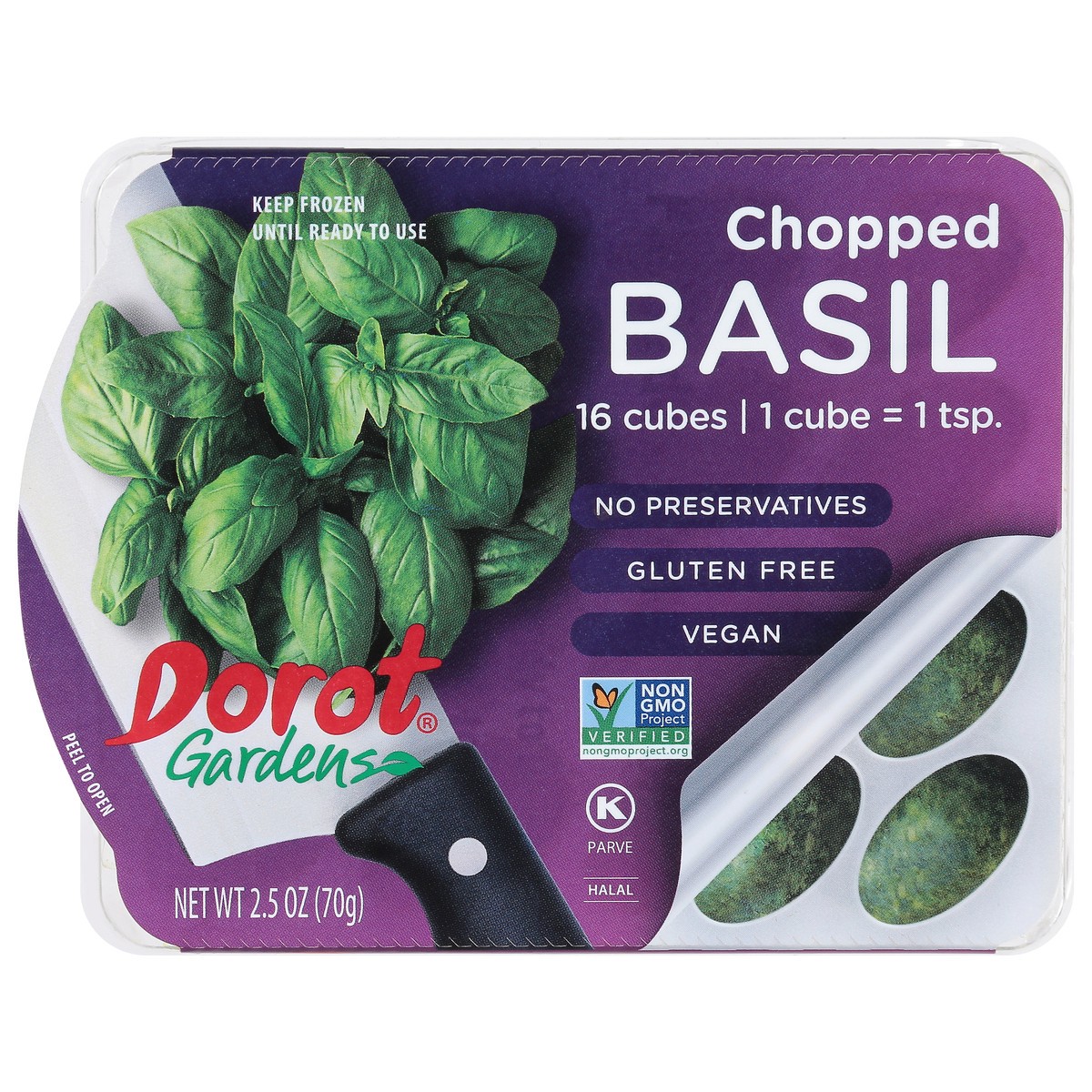 slide 1 of 9, Dorot Gardens Chopped Basil 16 ea, 16 ct