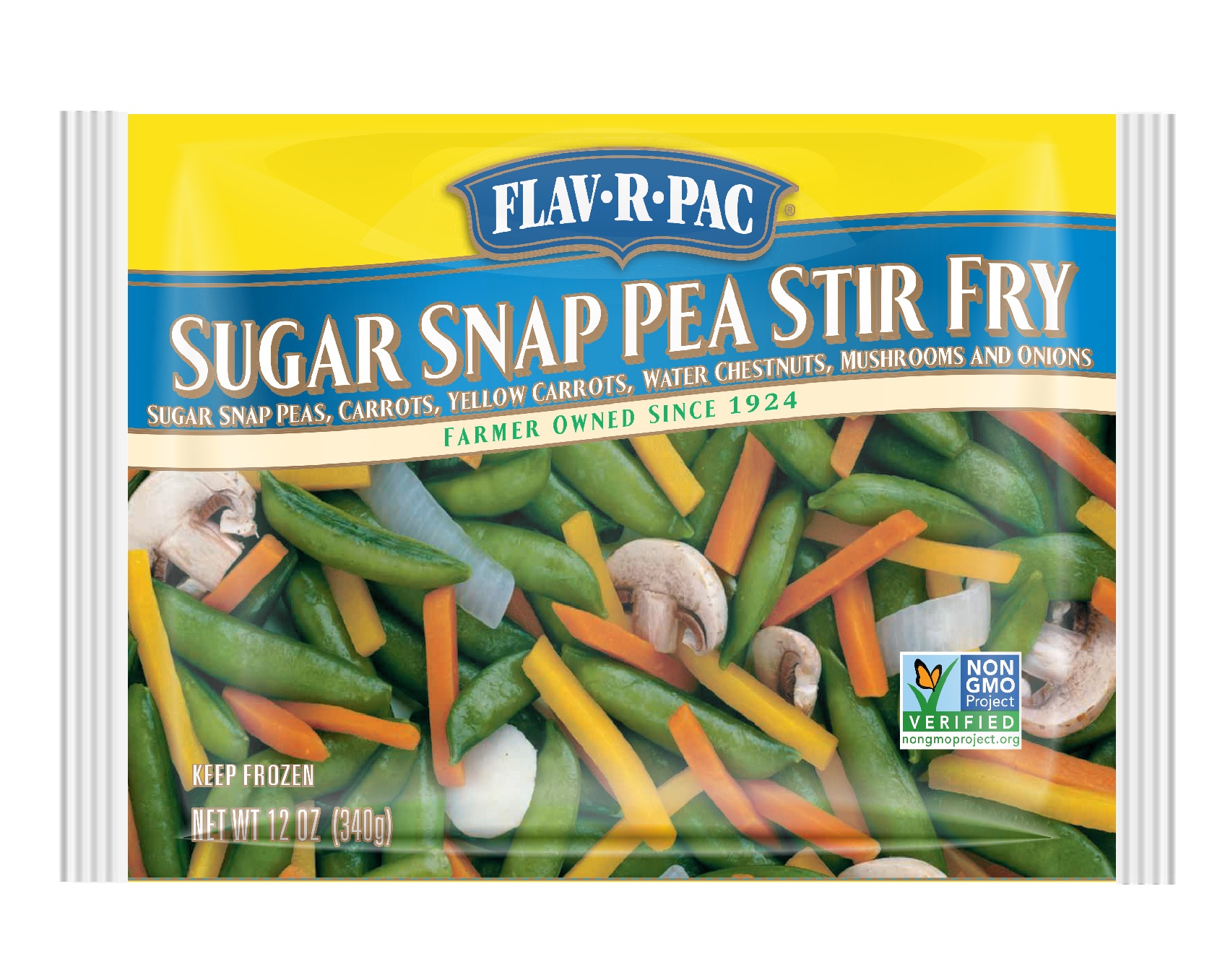 slide 1 of 1, Flav-R-Pac Frozen Sugar Snap Pea Stir Fry, 12 oz