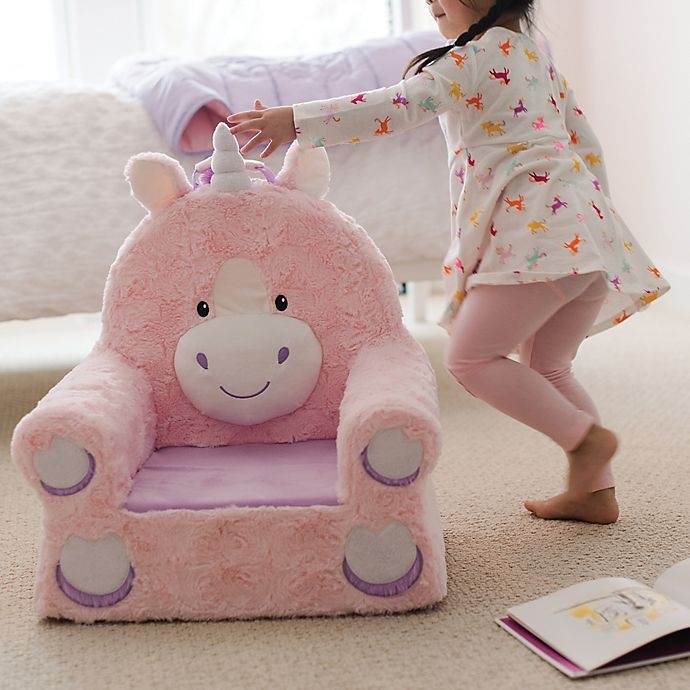 slide 4 of 6, Sweet Seats Soft Foam Unicorn Chair - Pink, 1 ct