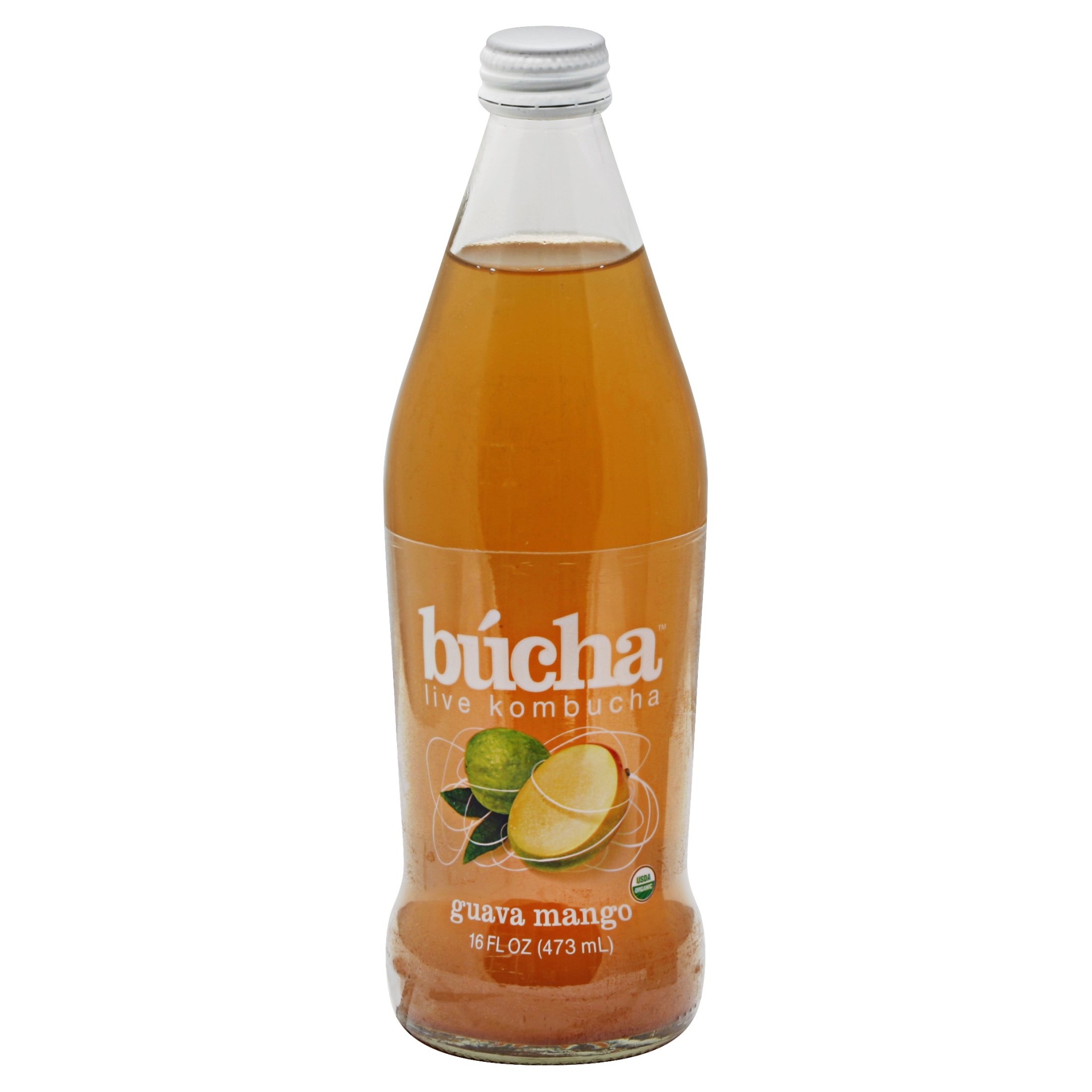 slide 1 of 1, búcha Live Guava Mango Kombucha, 16 fl oz