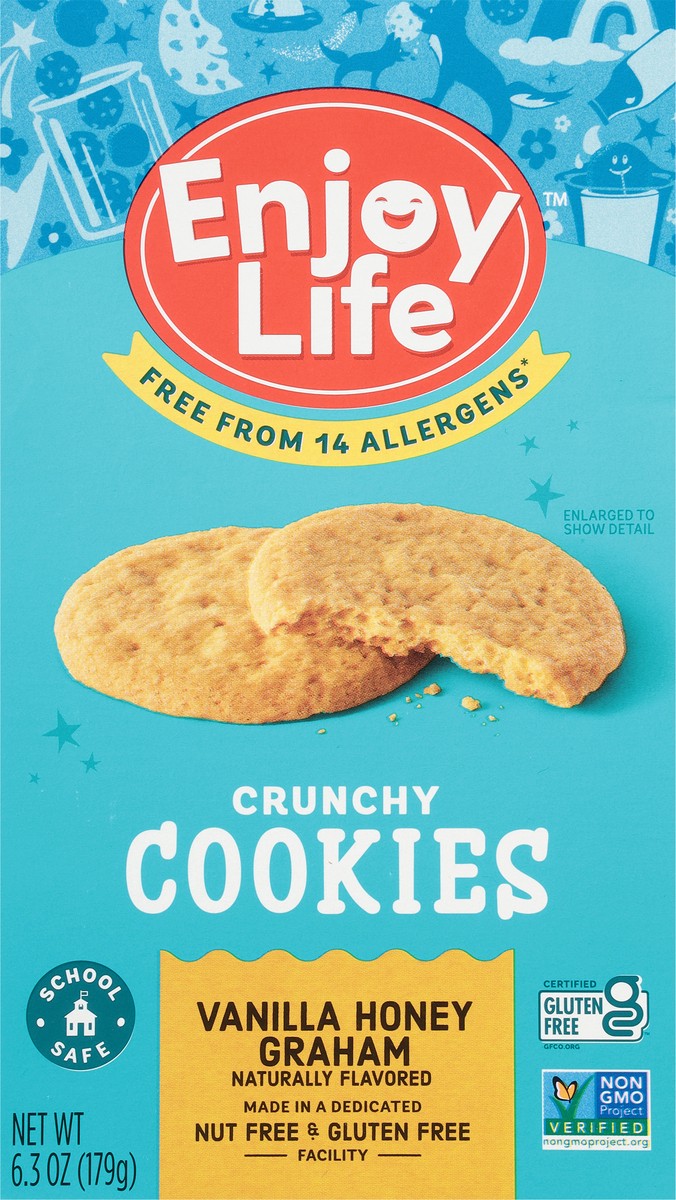 slide 8 of 9, Enjoy Life Crunchy Vanilla Honey Graham Cookies, 6.3 oz Box, 6.3 oz