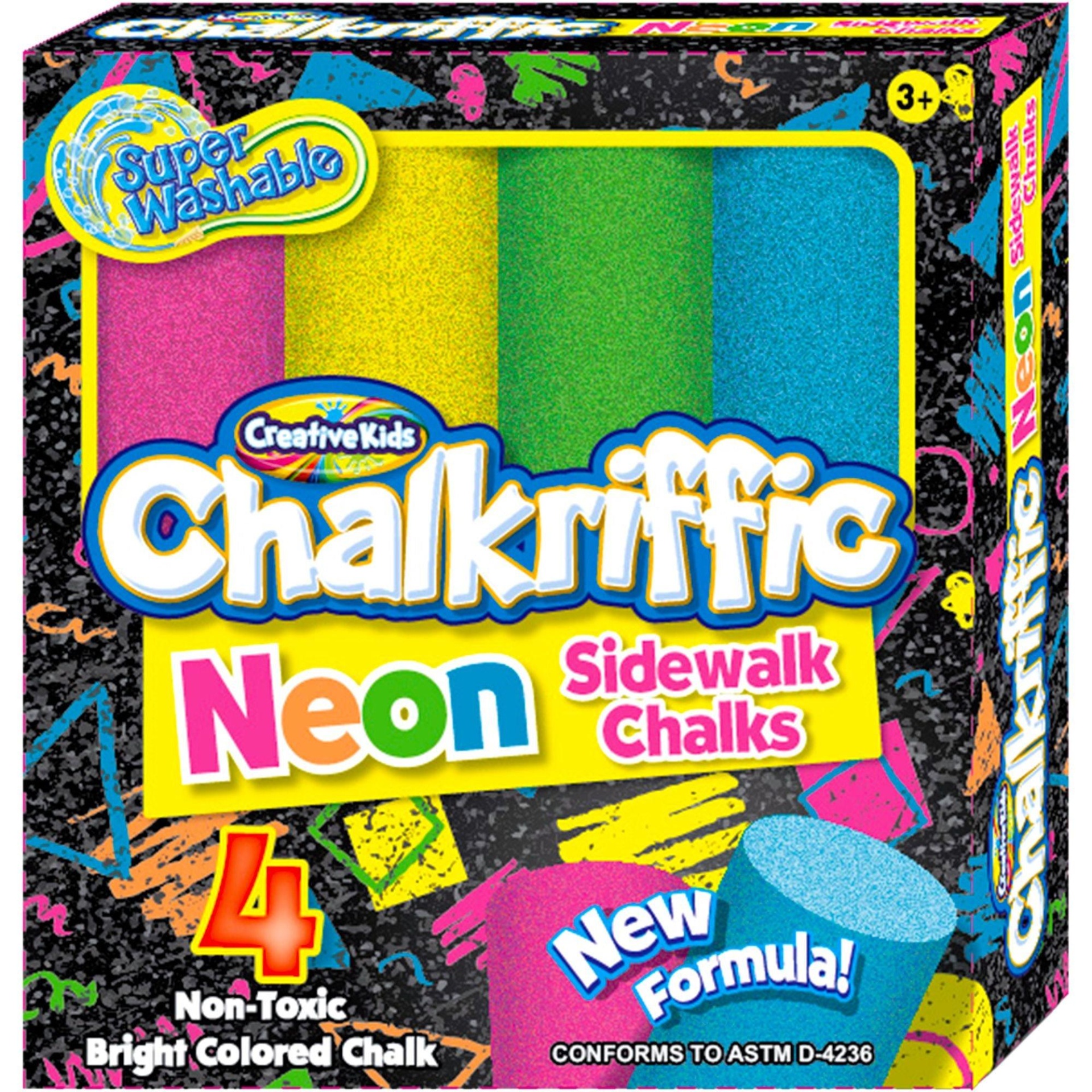 slide 1 of 1, Party City Neon Sidewalk Chalk, 4 ct