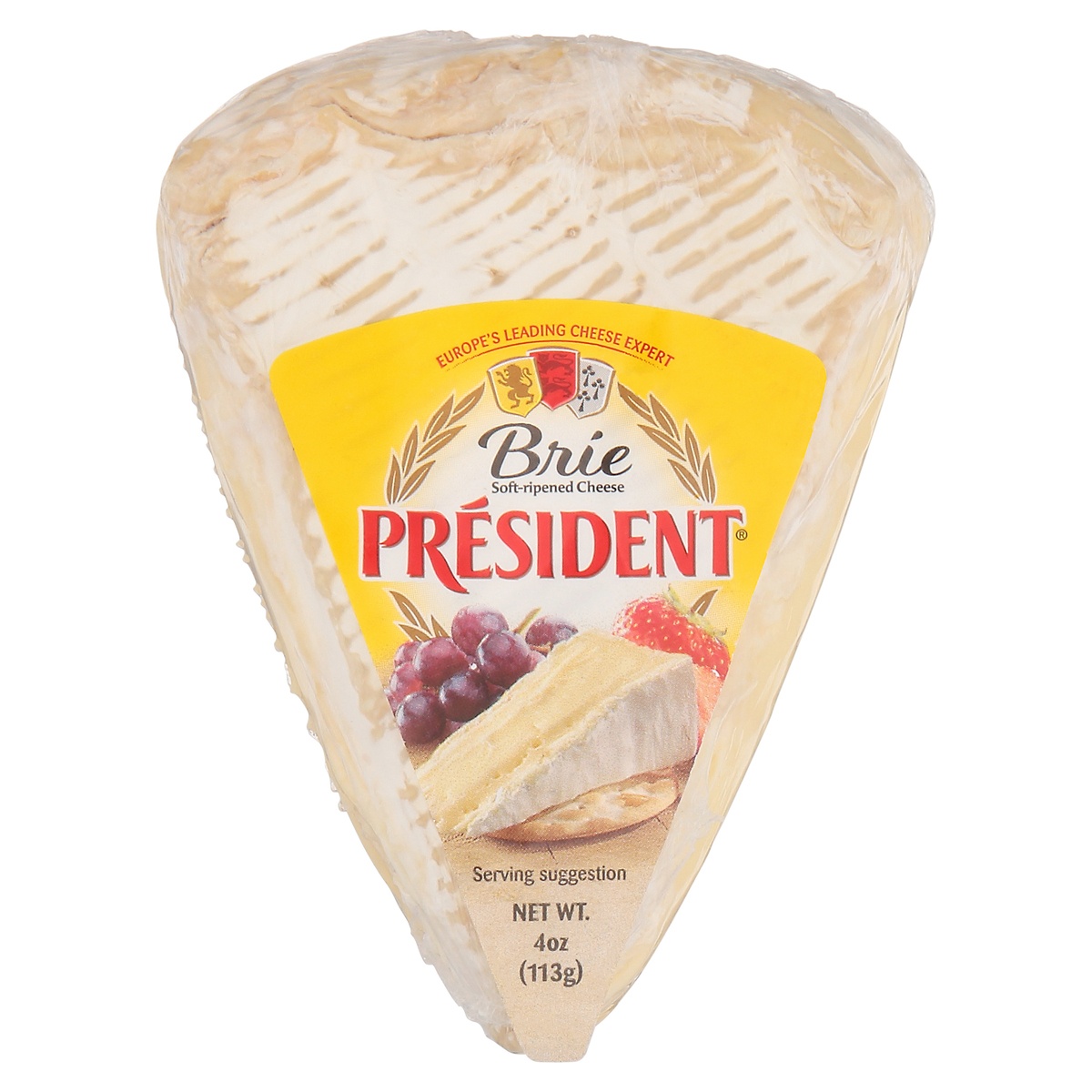 slide 1 of 9, Président Brie Soft Ripened Cheese Wedge,