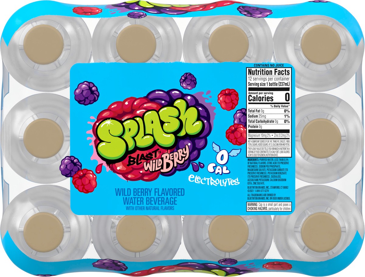 slide 4 of 7, Splash Refresher Wild Berry Flavored Water- 8 oz, 8 oz