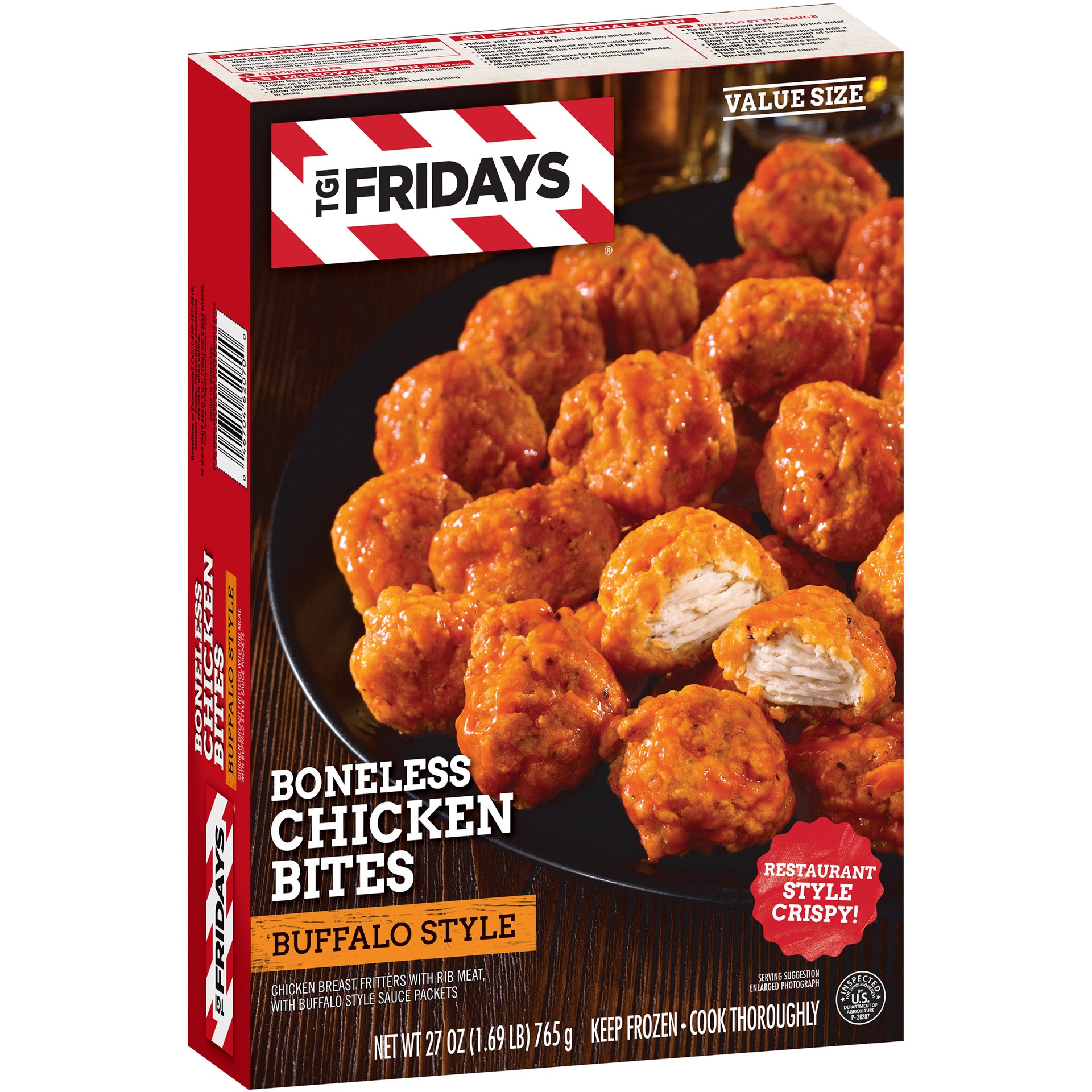 slide 5 of 5, T.G.I. Fridays TGI Fridays Frozen Appetizers Buffalo Style Boneless Chicken Bites Value Size, 27 oz