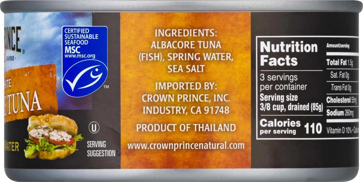 slide 3 of 9, Crown Prince Tuna Albacore Spring Wa, 12 oz