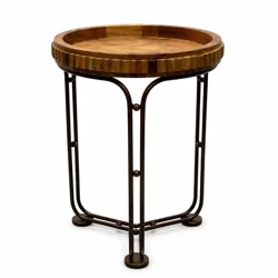 Haven + Key Bilbao Wood Top Accent Side Table