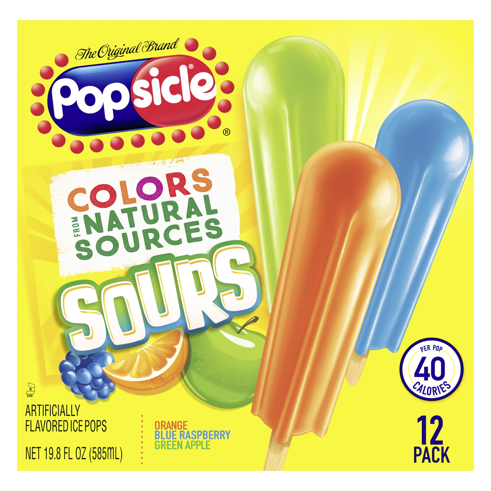 slide 1 of 4, Popsicle Ice Pops Sours, 12 ct, 12 ct