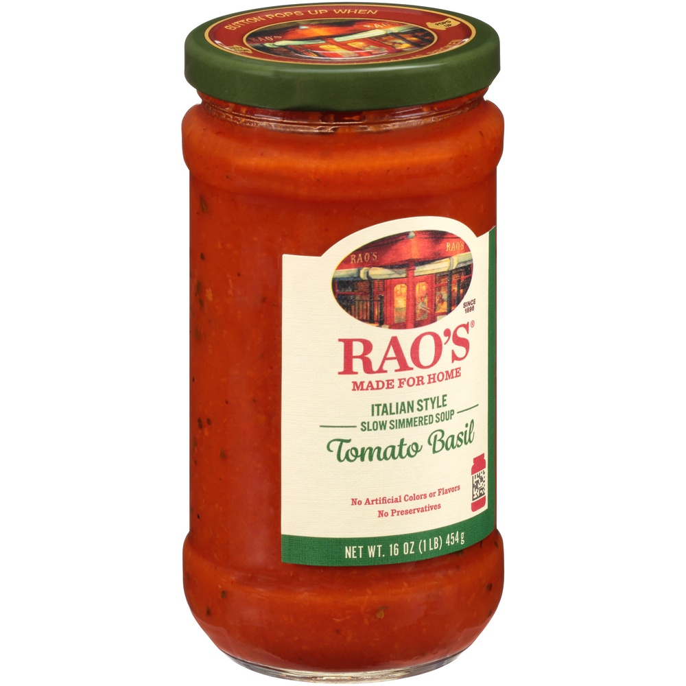 slide 2 of 8, Rao's Homemade Tomato Basil Italian Style Slow Simmered Soup, 16 oz