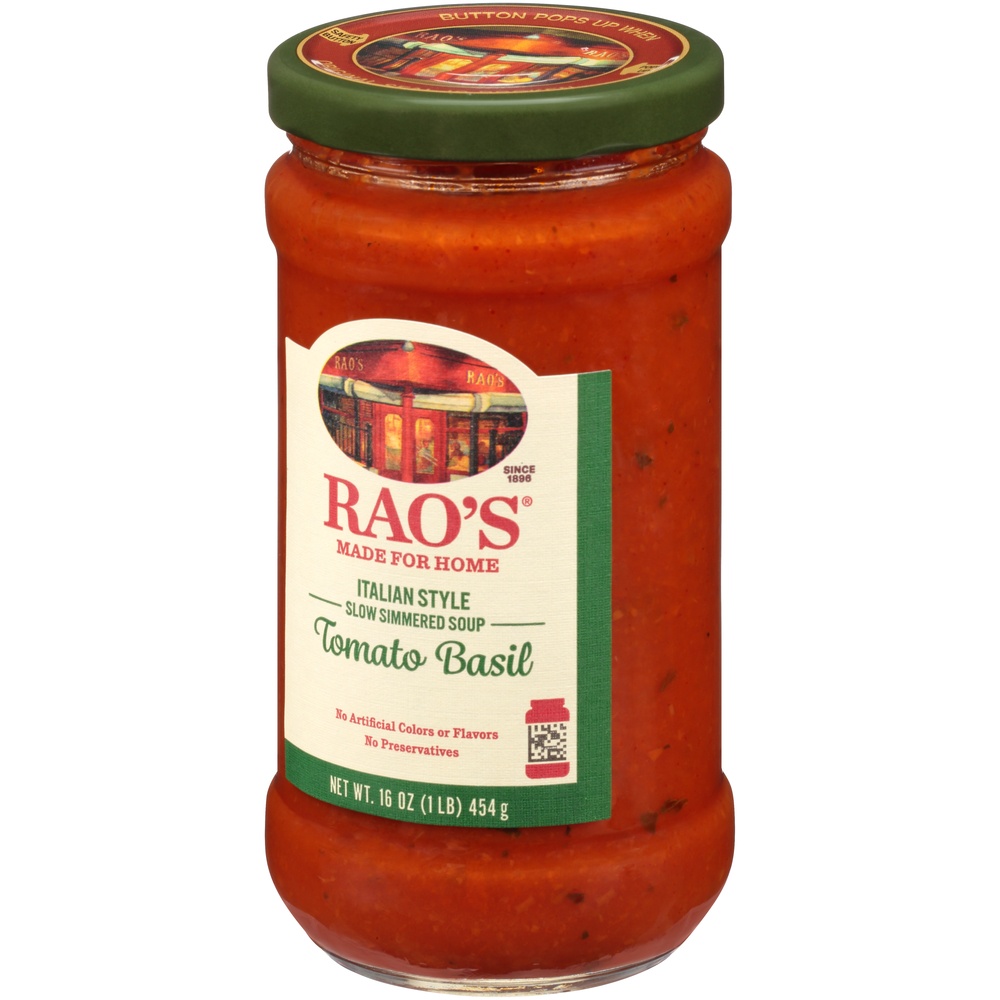 slide 3 of 8, Rao's Homemade Tomato Basil Italian Style Slow Simmered Soup, 16 oz