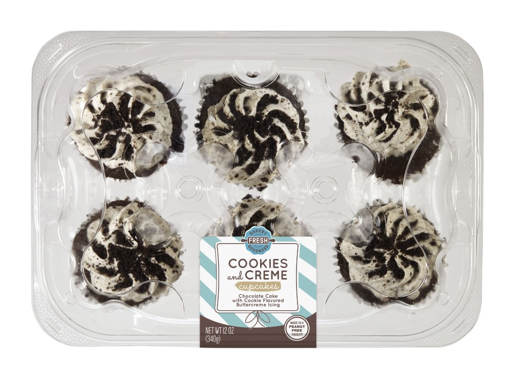 slide 1 of 4, Bakery Fresh Goodness Cookies And Creme Cupcakes, 6 ct