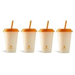 Core Home Kids Color Changing Tumblers With Straws Orange