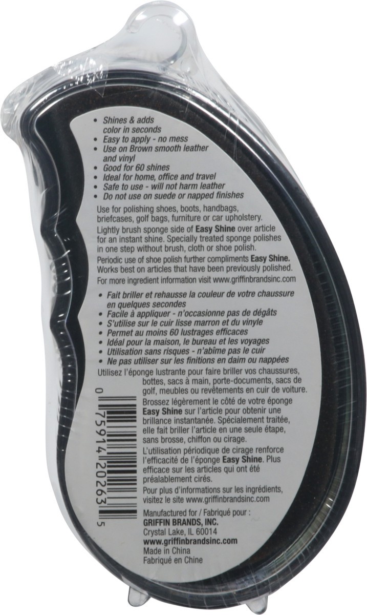 slide 9 of 9, Griffin Bros. Brown Easy Shine Instant Sponge 1 Each, 1 ct