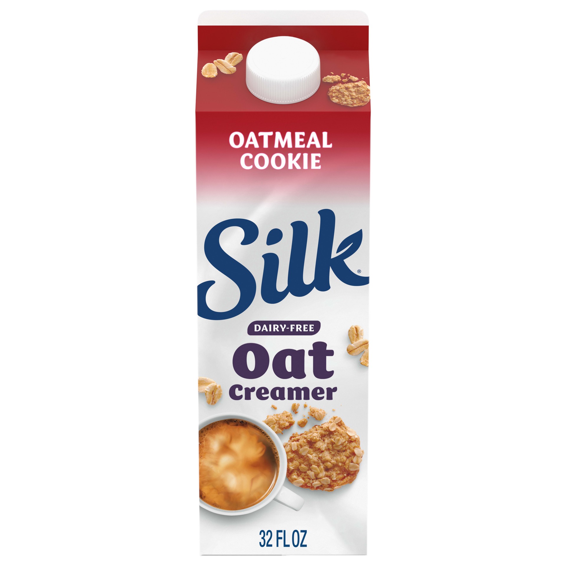 slide 1 of 5, Silk Dairy Free Oat Creamer Oatmeal Cookie, 32 fl oz