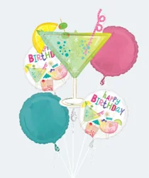 Balloon Bouquet, Cocktail Surprise Birthday - 5 Count