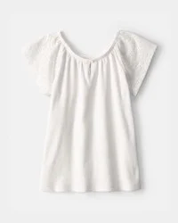 Carters Girls Eyelet Top - White White 12