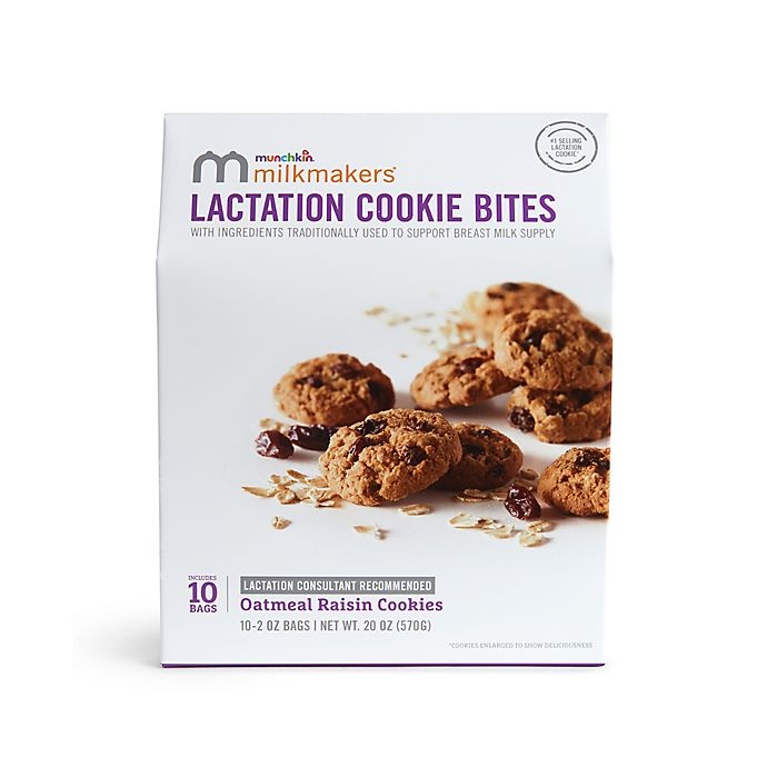 slide 3 of 6, Munchkin Milkmakers Lactation Cookie Bites Multipack Oatmeal Raisin, 10 ct