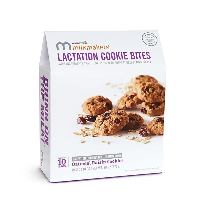 slide 1 of 6, Munchkin Milkmakers Lactation Cookie Bites Multipack Oatmeal Raisin, 10 ct