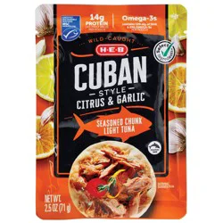 H-E-B Wild Caught Seasoned Chunk Light Tuna Pouch - Citrus & Garlic