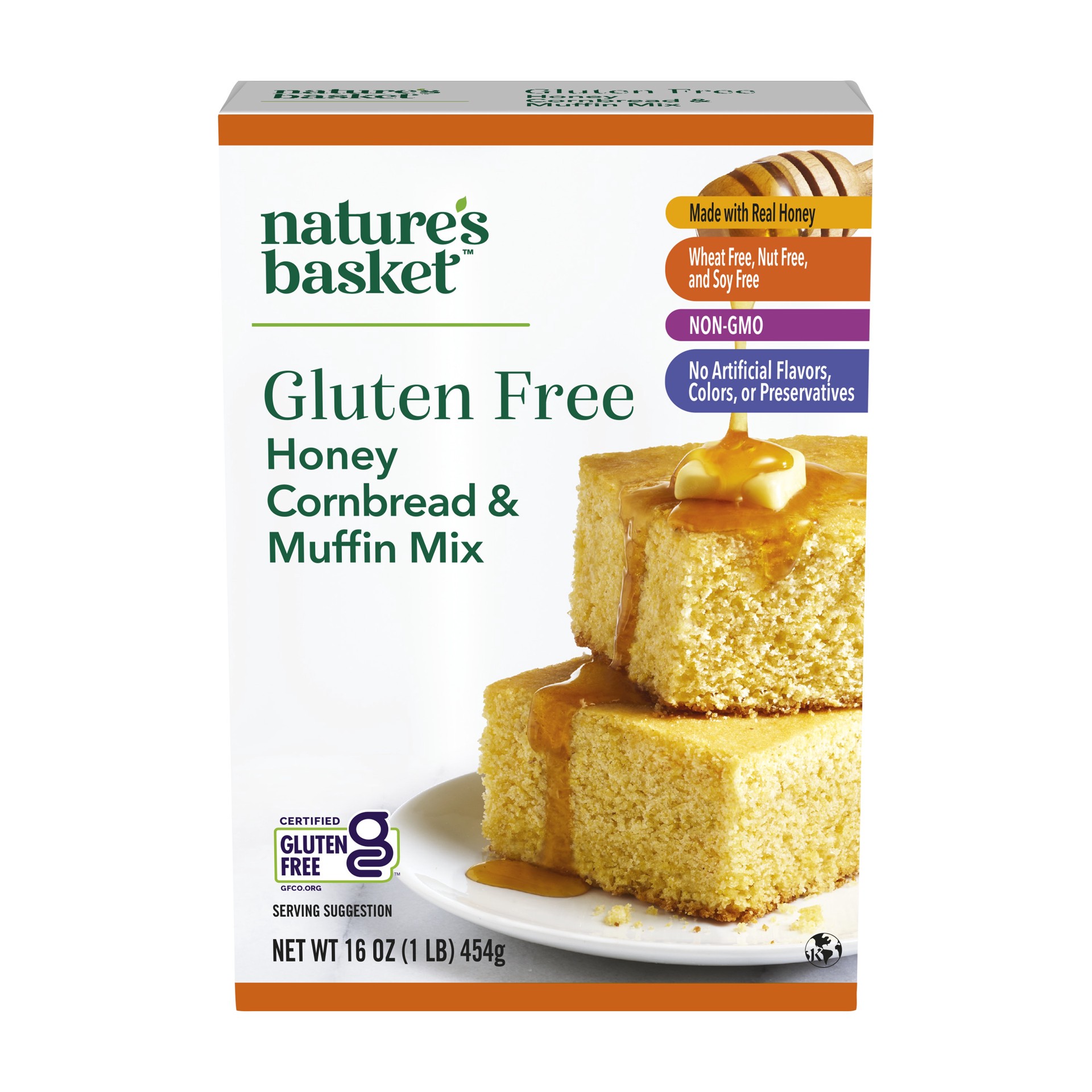 slide 1 of 1, nature's basket Gf Honey Cornbread, 16 oz